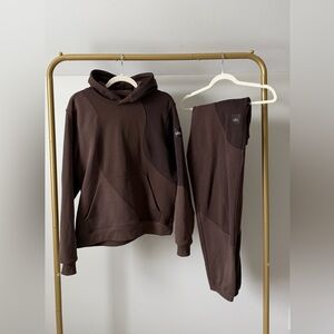 ALO Make Waves Dark Brown Two-Tone Hoodie & Joggers Set